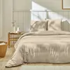 Parure housse de couette en gaze de coton beige 240 x 260 cm