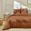 Parure de lit + 2 taies gaze coton rouge 260x240