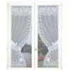 HOME MAISON Paire de rideaux "Bonne-Femme" dentelle et franges (60x120 cm - Blanc)
