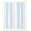 Vitrages en Etamine Fines Rayures Blanc - HOME MAISON - 90 x 200 cm - Passe-tringle