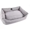 Martin Sellier Corbeille Grise avec Coussin Amovible pour Chien Domino 80 x 60 x 25 cm