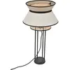 Market Set SINGAPOUR-Lampe à poser double cannage et lin naturel H56cm