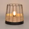 Lampe à poser rotin/métal D20c INDAH noir mat