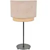 Corep Lampe Base Ronde En Métal Peint. Abat-jour Double Cylindre Rose