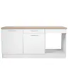Meuble bas 2 portes 1 tiroir 180 cm COOLNESS coloris blanc