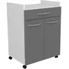 EKIPA Desserte de cuisine avec roulettes 2 portes 1 tiroir L60cm ZAK 