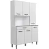 EKIPA OSLO Buffet de 120 cm - 1 Tiroir et 6 Portes - L 120 x P 40 x H 185 cm - Coloris Blanc