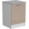 OSLO Meuble Bas 1 porte + plan - Décor Chêne Jackson - L 60 x P 60 x H...