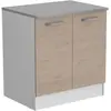 OSLO Meuble Bas 2 portes + plan - Décor Chene Jackson - L 80 x P 60 x H 86 cm