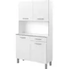 EKIPA Buffet de cuisine - Blanc - Contemporain - 4 portes - OSLO - L 101 cm