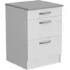 OSLO Meuble Bas 3 tiroirs + plan - Décor blanc - L 60 x P 60 x H 86 cm