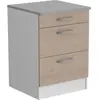 OSLO Meuble bas oke 60x60 avec 3 tiroirs - chêne 244312