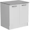 Meuble bas cuisine - OSLO - 2 portes - Blanc - L 80 x P 60 x H 86 cm