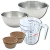 Set pâtisserie avec 40 moules à muffins en papier, 2 bols à mixer, ver...