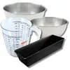 Set pâtisserie avec moule à cake 25 cm, 2 bols à mixer, verre mesureur...