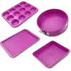 Tasty - Ensemble de 4 moules fuchsia de 23 à 38 cm Tasty Pâtisserie