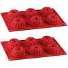 Lot de 2 moules à kougelhofs en silicone rouge FACKELMANN Flexxibel Lo...