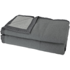 POYET MOTTE Couverture Aubisque en laine woolmark 220x240 cm anthracite et souris