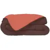 Poyet Motte Couette chaude en microfibre 220x240 cm Chocolat & Corail