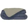 Poyet Motte Couette Microfibre 400g/m² CALGARY Petrole & Mastic 220x240cm
