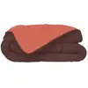 Couette Calgary microfibre 200x200 cm choco et corail