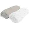 Lot 2 Draps housse - DOMIVA - Jersey - Blanc/Perle - 60 x 120 cm
