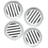 Grille d'aération PVC Autogyre à persiennes blanche Ø40 mm, 4 pièces