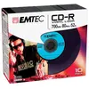 EMTEC Vinyl Look - 10 x CD-R - 700 Mo (80 min) 52x - bleu, jaune, violet, vert, rose - boîtier CD étroit