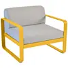 Fauteuil Bellevie Gris Flanelle en Aluminium FERMOB  Métal / Tissus