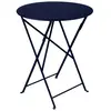 FERMOB Table de jardin Bistro - Ronde - Acier - Bleu abysse - 2 personnes