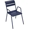 Fermob - Fauteuil bridge empilable Monceau - Bleu - Acier peint - Desi...