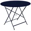 FERMOB Table de jardin Bistro - Ronde - Acier - Bleu abysse - 4 personnes