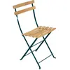 Lot de 2 Chaises Pliantes Bistro Naturel en Acier et en Bois  Métal