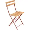 Lot de 2 Chaises Pliantes Bistro Naturel en Acier et en Bois  Métal