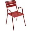 Fermob - Fauteuil bridge empilable Monceau - Rouge - Acier peint - Des...