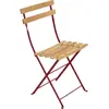 Lot de 2 Chaises Pliantes Bistro Naturel en Acier et en Bois  Métal