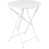 FERMOB Table de jardin Bistro pliante - Ronde - Acier - Blanc - 2 personnes