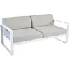 Canapé deux places BELLEVIE - 01 blanc coton - gris flanelle Fermob