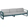 FERMOB Canapé 3 Places Bellevie Bleu Acapulco Coussins Gris Flanelle