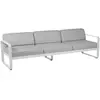 FERMOB Canapé 3 Places Bellevie Blanc Coton Coussins Gris Flanelle