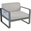 Fauteuil Bellevie Gris Flanelle en Aluminium FERMOB  Métal / Tissus