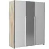 SCIAE Armoire 3 portes laquée blanc et bois taupe grisé Kido 162 cm