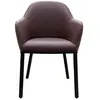 Chaise bi-matière TWEED coloris marron