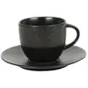 Tasse à thé et sous-tasse Vésuvio noir 22 cl (lot de 6) Table passion