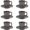 Coffret de 6 tasses à café avec sous tasses Liv bleu 9 cl Table passion