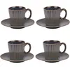 Coffret De 4 Tasses À Café Avec Sous Tasses Liv Bleu 22 Cl