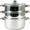 Combiné vapeur inox 24 cm 3 compartiments - Trend'up - Argent - Inox