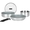 Sitram 716744 Batterie de Cuisine inox 5 pcs : 1 manche amovible, 1 ca...