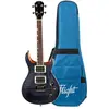 Flight Rock Series Vanguard Transparent Black ukulélé ténor électrique solid body avec housse