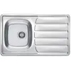 STRADOUR Evier en inox - Satiné - à encastrer - 1 cuve 1 égouttoir 860x500